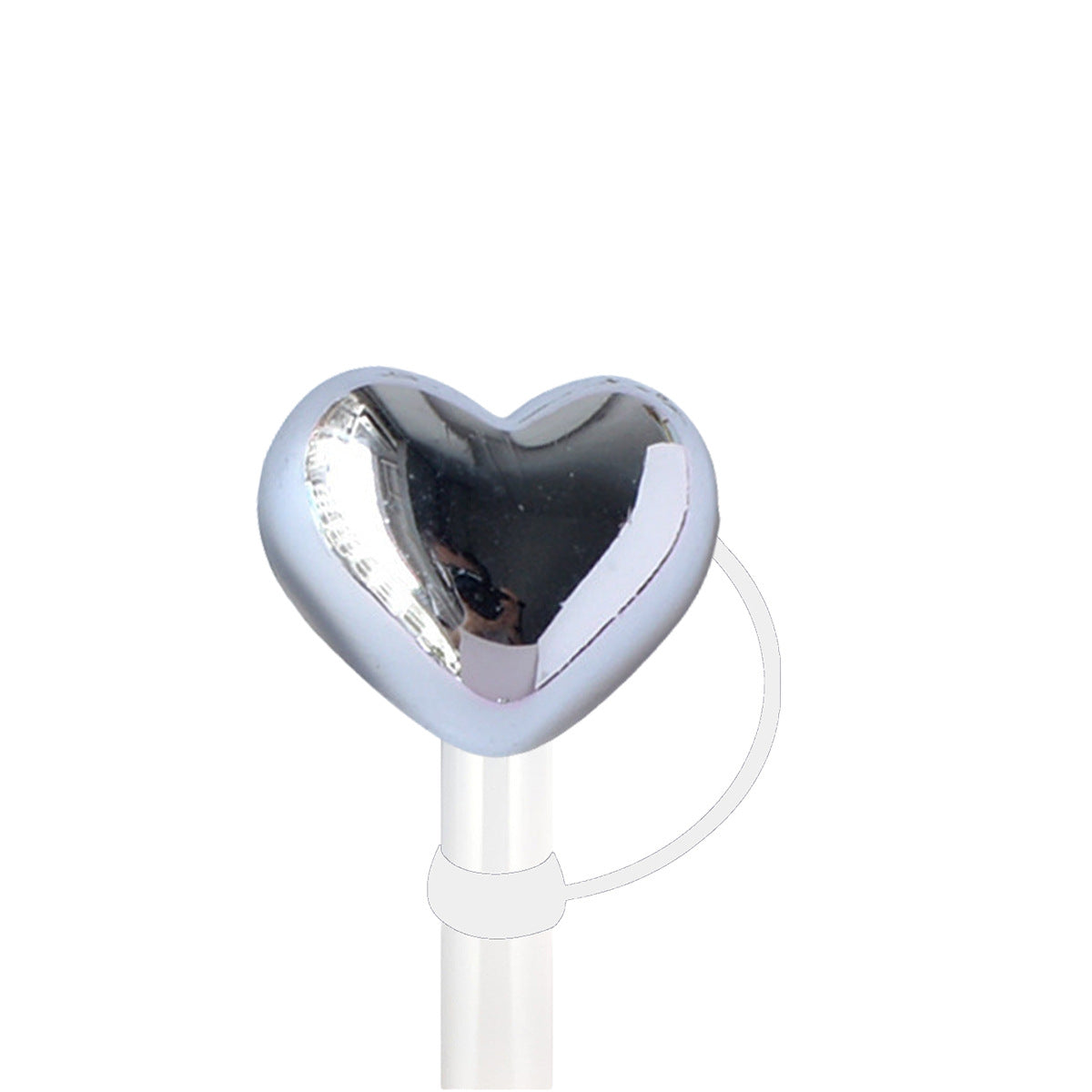 Wholesale 5pcs/pack 10mm Electroplated Metal Pink Diamond Series Straw Cap